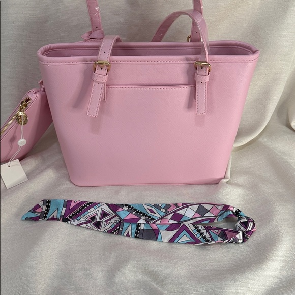 Valentino Orlandi Italian Pink Women's Handbag With Wristlet - Picture 4 of 15